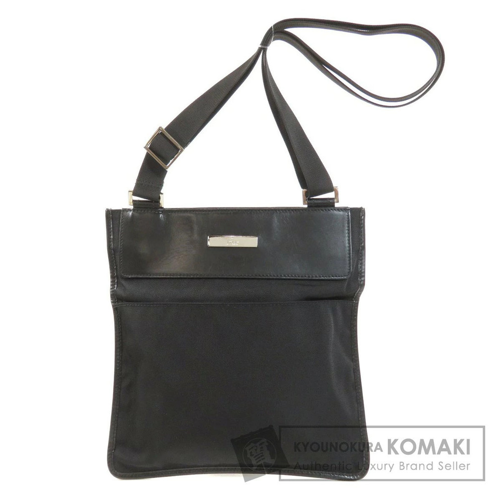Gucci leather trimmed messenger bag Black